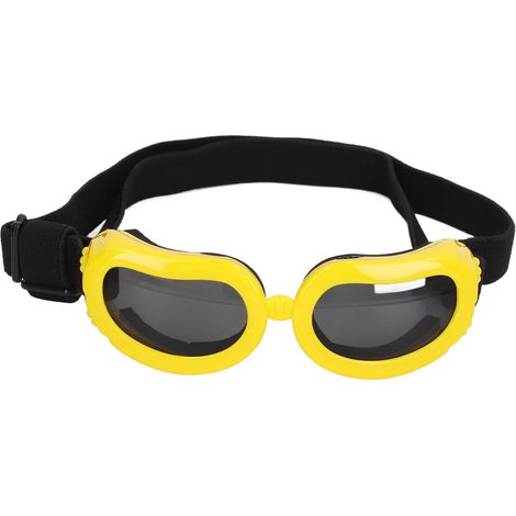 Lunettes de protection UV pour chiens avec sangles d'épaule ajustables, monture souple anti-vent, lunettes jaunes pour chat et animal de compagnie. (1/5)
