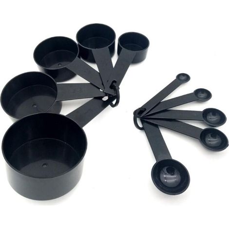 Tasse A Mesurer - Cuillere A Mesurer - Set De 10 Pieces - Mesures Americaines - 5 Tasses Et 5 Cuilleres - 5 ml A 250 ml