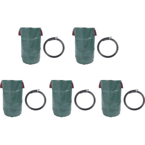Sacs de jardin réutilisables, 5 pièces, stockage des déchets de feuilles de pelouse, conteneurs poubelles stables pour coupe de plantes de jardinage, 100L(27 Gallons) (1/5)