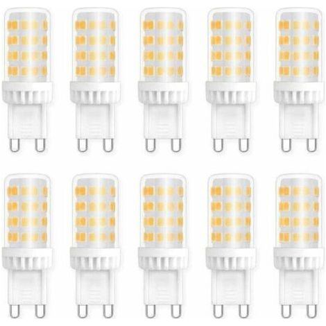 Ampoules LED G9 5W, Equivalente 40W 50W Halogène Lumière, 450LM, Blanc Neutre 4000K, AC 220V, Culot G9 Standard, économie d'énergie, pour Ceiling Lighting, Kitchen, Chambre, Salon, Pack de 10 (1/5)
