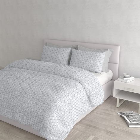Housse de Couette Coton Athena, 2 Places, Dora Grigio (1/4)