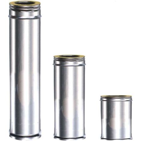 MARAL 8-13X100 Tubo Inox Doppia Parete Acciaio Inox AISI 316L Interno AISI 304 Esterno Lunghezza 100 cm Diametro Interno 8 cm Diametro Esterno 13 cm colore Acciaio (1/2)