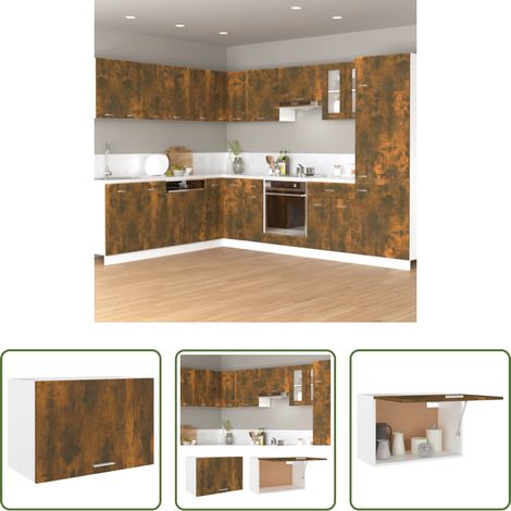 Holzwerkstoff - Hängeschrank Lyon Räuchereiche 60x31x40 cm Holzwerkstoff (1/5)
