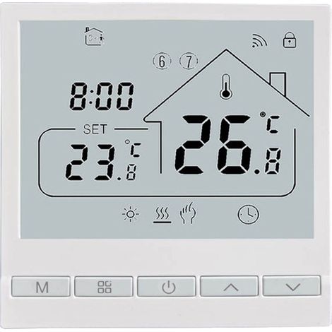 Thermostat Wi-Fi pour chaudière. Thermostat avec commande vocale Alexa, thermostat numérique intelligent sans fil programmable Tuya pour le chauffage, l'eau et le gaz. Thermostat d'ambiance intégré