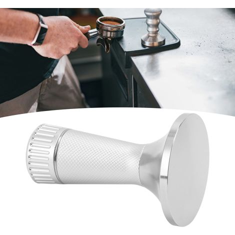 Tasseur à café 58,3 mm, distributeur de poudre pour machine à expresso, tasseur et répartiteur de poudre 2 en 1, argent (1/5)
