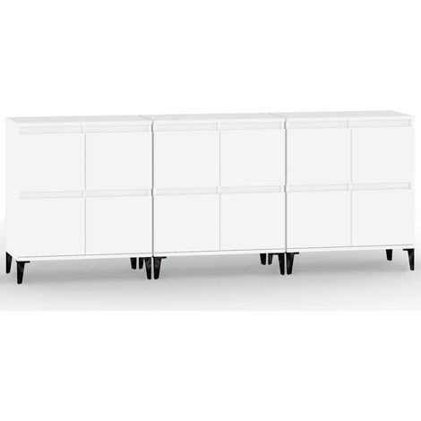 3 Stk. Sideboard/Anrichte/Buffet Weiß 60x35x70 cm Holzwerkstoff LXWW720152 (1/5)