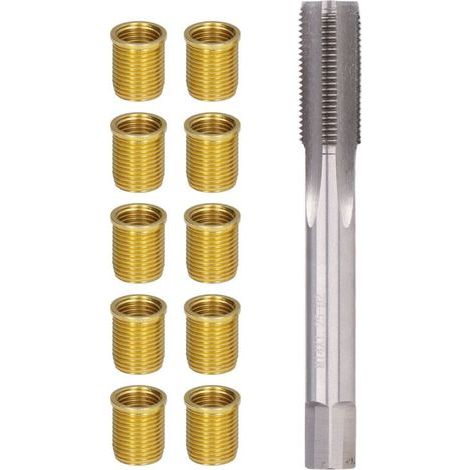 Outils de réparation de filetage de bougie d'allumage, inserts M12x1.25 en métal pour moteur à essence et kit de robinet M14x1.25 (1/5)