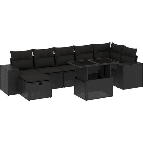 Maison Exclusive - Set de sofás de jardín 8 piezas y cojines ratá (1/5)