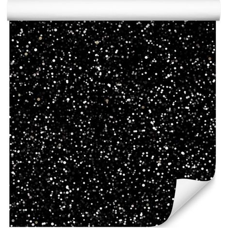 Papier peint à paillettes noires et graphite pour salon et chambre 50x1000 cm (1/5)