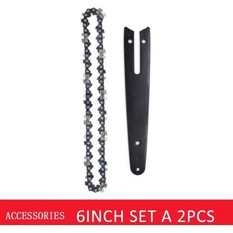 FENOPLASTICA1 pièce de chaîne de 6 pouces, 1 jeu de guides pour mini scie électrique, accessoires de scie à chaîne durables (1/4)