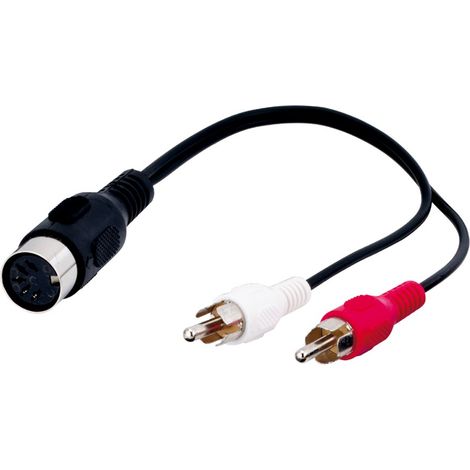 Goobay 50004 cavo de audio 0,2 m DIN (5-pin) 2 x RCA nero, rosso, bianco (1/2)