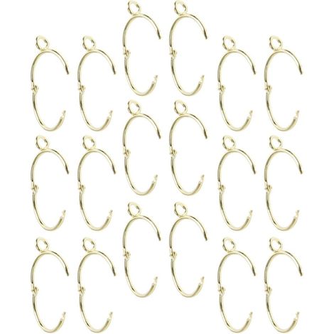 Set de 30 Anneaux de Rideau Ouvrables en Métal Doré, Accessoires Pratiques pour Rideaux et Stores, Capacité de Charge Élevée, pour Salle de Bain Suspendre (1/5)