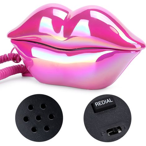 Téléphone portable rouge à l'allure tendance, floqué, style rétro et sexy, cadeau de décoration pour la maison (1/5)