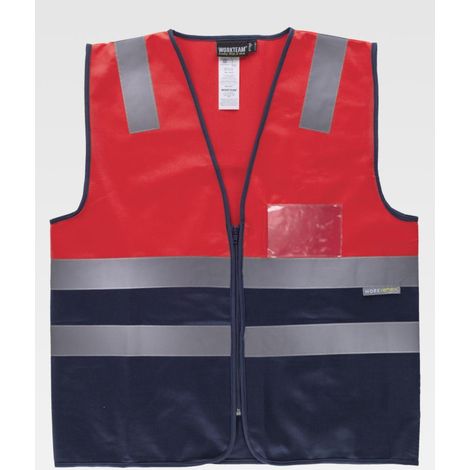 Chaleco de alta visibilidad con bolsillo para identificación WORKTEAM C3617