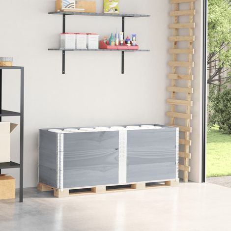Paletten-Aufsatzrahmen 3 Stk. Grau 150x50 cm Massivholz Kiefer