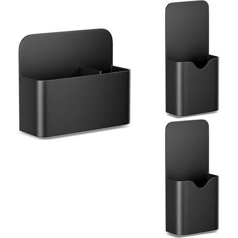 Lot de 3 porte-stylos magnétiques noirs – Pour tableau blanc, réfrigérateur, casier – Accessoire de papeterie (1/5)
