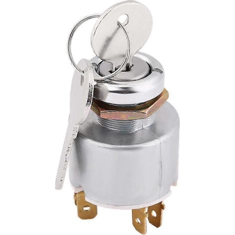 Interruptor de arranque universal de motor de 12 V, resistente al agua, con llave de encendido de 3 posiciones (encendido/apagado). Interruptor automático de llave de encendido. (1/2)
