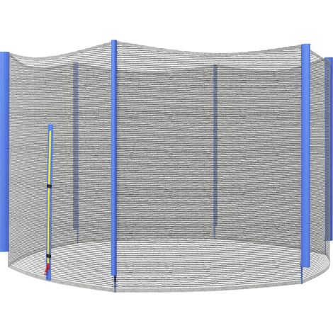 Filet de remplacement pour trampoline. filet de sécurité avec 1 porte zipée pour trampoline Ø305 cm et 6 poteaux