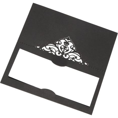 100-teiliges Tischgedeck-Set mit weißen Einlegern, Kronenkarten, Namenskarten für Hochzeitsbankette, Brautbuffet, Schwarz (1/5)