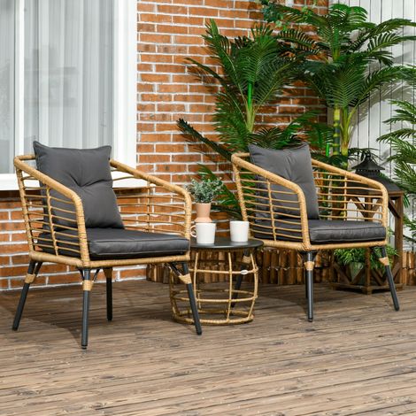seduta poltrona 62x65x78 set bistrot rattan HAVRYA (1/4)