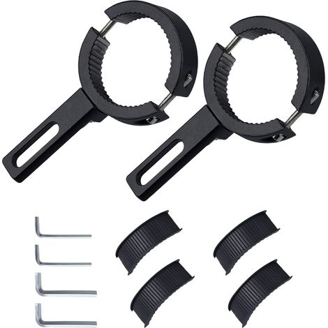 Support Phare Moto Universel 38–60 mm – Collier de Fourche et de Guidon – Support de Lumière Moto Réglable Sans Perçage – Pour Projecteur Additionnel et Antibrouillard (1/5)