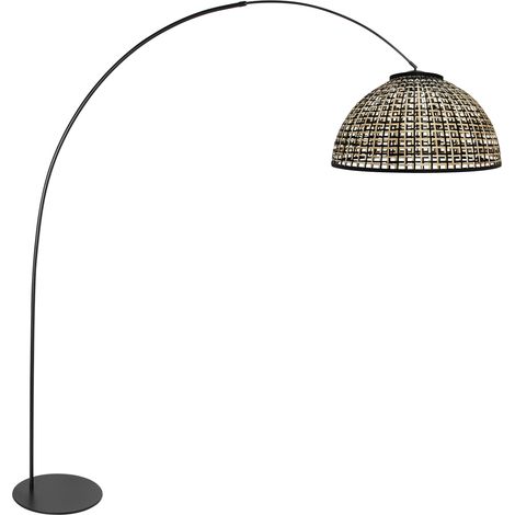 Anne Lighting - lámpara de pie - Curve - natural negro - bambú (1/3)