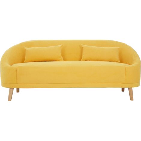 Interiors By Premier Stylish Yellow Linen Sofa, Contemporary Seater Sofa For Livingroom, Comfortable Mid Century Sofa For Bedroom (1/5)