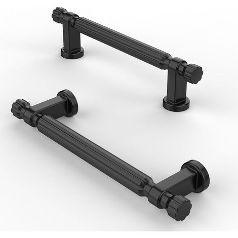 10 Pièces Poignées Tiroir Noir Mat 96mm sans Trou, Placard Cuisine Meuble Bureau (1/5)