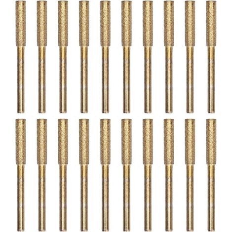 Affûteur de tronçonneuse 20 pièces, tête de meulage de bavure, Kit d'outils d'affûtage de fichiers rotatifs, or 4mm (1/5)