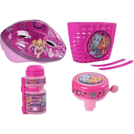 Set Bici Bambina Paw Patrol con Casco Fuxia, Campanello e Cestino (1/5)