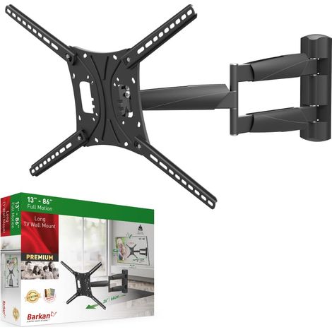 Longueur 66cm Support TV Mural pour écrans 13-86 Pouces, Inclinable et orientable, Mouvement Complet, Poids Max. 56Kg, Extra Extensible, pour LED OLED LCD, Max. VESA 600x400 (1/5)