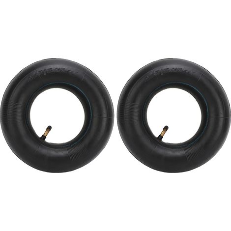 AKLOSIPY 2 Fahrradschläuche 4.10/3.50-4, hergestellt aus dickem Naturkautschuk für langlebige und sichere Fahrten. TR87-Winkelventil für Pannenschutz und ein komfortables Fahrgefühl.