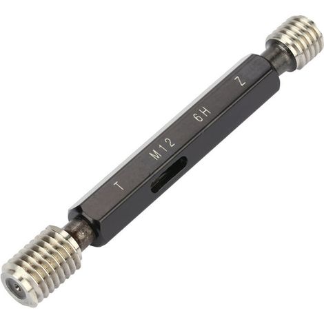 Jauge de filetage à bouchon en acier de haute précision M12 x 1.75 pour mesure manuelle
