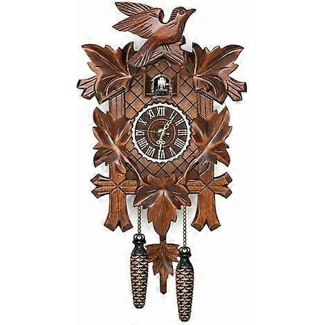 Horloge coucou murale en bois style rétro nordique de la Forêt-Noire allemande - CL303 (1/4)