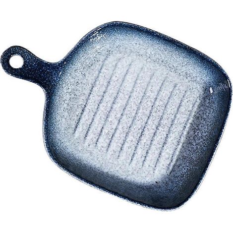Plat à four en céramique, plaque de cuisson, plat à four, moule à pâtisserie, plaque de cuisson, assiette pour four à micro-ondes, plat pour plats occidentaux, bleu (1/5)