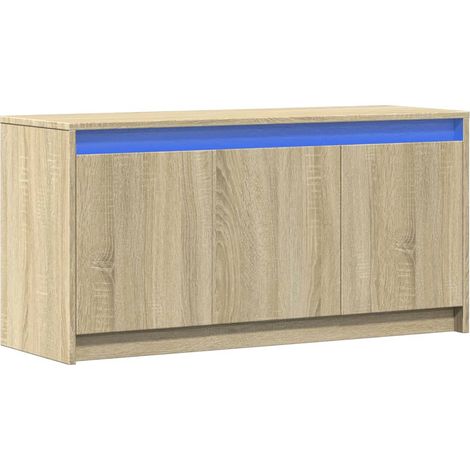 Porta TV multimediale scaffale per televisione credenza TV sala da pranzo soggiorno camera da letto con LED rovere Sonoma 100 x 34 x 50 cm derivati del legno marrone 020026482