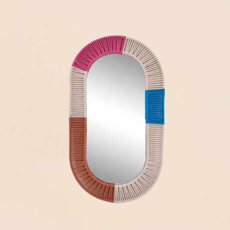 Miroir ovale contour corde 55x30cm (1/4)