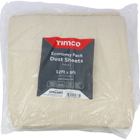 TIMCO Cotton Twill Dust Sheet - 12ft x 9ft