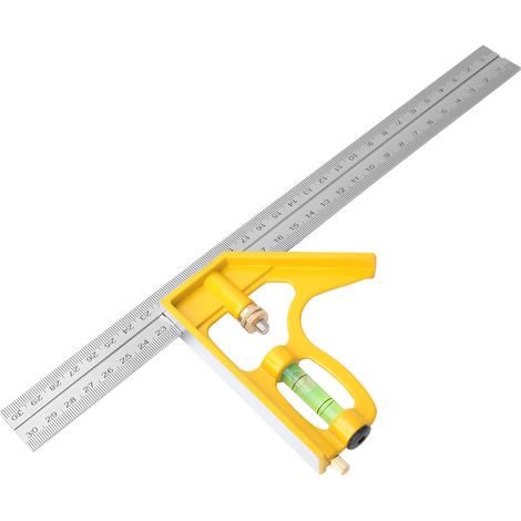 Équerre combinée réglable en acier inoxydable, règle d'angle 90° pour menuiserie, outil de mesure professionnel (1/5)