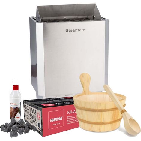 Pack Sauna 3kw Avec Accessoires Seau + Louche + Pierres + Arômes