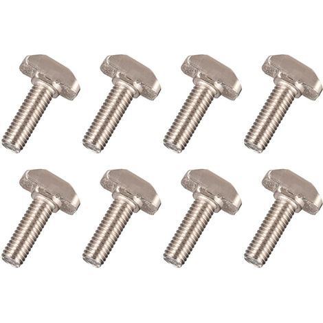 Vis à coulisse à rainure en T M6 x 20 mm, lot de 8, argentées (1/5)