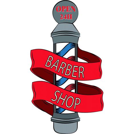 Plaque Murale Décorative en Fer Rouge Barber Shop - Panneau Vintage de Décoration 33 x 60 cm - PANGIVO