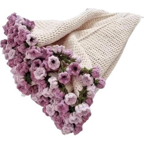 Couverture fleurie, kit de crochet, couverture bouquet de roses, kit DIY, bouquet au crochet, jeté de canapé, kit de loisirs créatifs comme cadeau pour la fête des mères, décoration pour canapé/fauteu (1/5)