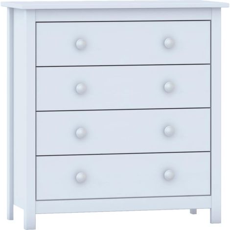 Cómoda Tabac 4 cajones en acabado madera de pino blanco translucido 78 cm(alto)75 cm(ancho)35 cm(largo) (1/3)