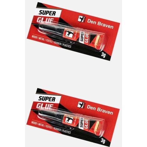 2x tube de colle super glue 3g bois métal textile caoutchouc plastique utilisation universelle