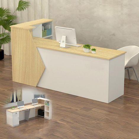 Réception bois et blanc avec rangement, 100-300 cm (1/5)