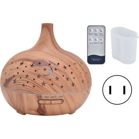 Diffuseur d'aromathérapie silencieux 400ml avec lumière LED, arrêt automatique, télécommande, 35dB, pour chambre et bureau, prise US (1/5)
