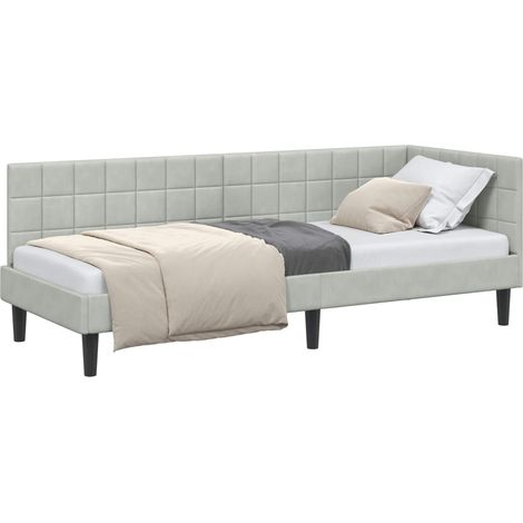 Maison Exclusive - Cornice del letto ad angolo Grigio chiaro 80 cm x 200 cm