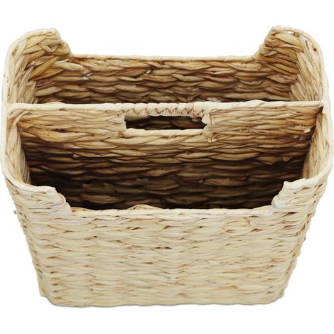 Portariviste intrecciato dal design naturale, 2 scomparti, 40 x 30 x 25 cm in eichhornia beige 130016574