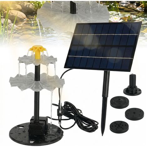Fontaine solaire pour extérieur, avec 6 buses, 4 W, pour balcon, jardin, bassin, bain d'oiseaux (1/5)
